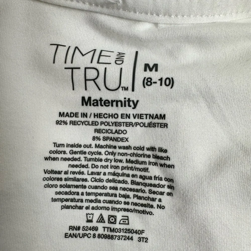 NWOT Time & Tru Maternity White 'Mama Bear' Graphic Short Sleeve T-Shirt- Size M - Picture 3 of 5